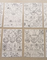 Vintage Color Your Own Stickers AMAV 12 sheets horse bird unicorn flowers