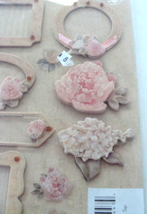 NEW SEALED K & Company English Floral Frames Tags Dimensional 7 Stickers – 55447
