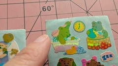 Vintage Sandylion Stickers Mother Of Pearl Teddy Bears Dentist/Bedtime 2 Modules