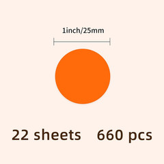 1″ round Colored Dot Stickers Labels,660 Pack,Orange