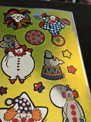 Vintage Mark 1 Large Mylar Chrome Sticker Sheet CLOWNS – Morgan 1983 – Rare!