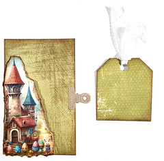 Hoppy Spring Easter Egg Gems Tags Pocket OOAK #36 3D Handmade