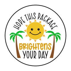 30 HOPE THIS PACKAGE BRIGHTENS YOUR DAY STICKERS ENVELOPE SEALS LABELS 1.5″