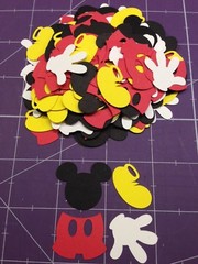 160 Disney Mickey Mouse Die Cuts, Confetti, Scrapbooking, Parties