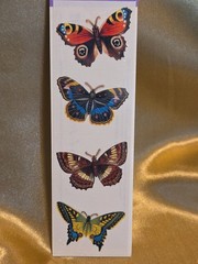 Vintage 1987 Butterflies Michel Studio Gifted Acid Free Stickers 2 Sheet in pack