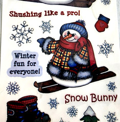 American Traditional Designs Winter Fun Clear Stickers 2005 Snowman NOS Card
