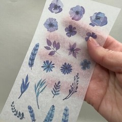 Pretty Floral Flowers Washi Paper Stickers 6 Sheets Scrapbook Planners