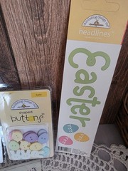 Doodlebug Designs Lot Buttons Brads Ribbon StickersALL $ FOR THE ALZ ASSOCIATION