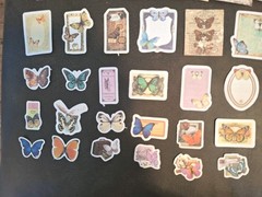 Retro Material Pack 100 Pc Scrapbooking JJ Supplies Butterfly Dance Chapter