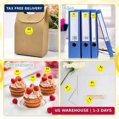 Smiley Face Stickers, 500PCS Happy Face Stickers, 1 Inch Yellow Happy Faces Deca