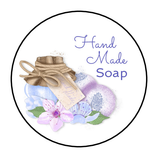 30 HAND MADE SOAP STICKERS ENVELOPE SEALS LABELS 1.5″ ROUND ALL NATURAL SOAP