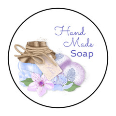 30 HAND MADE SOAP STICKERS ENVELOPE SEALS LABELS 1.5″ ROUND ALL NATURAL SOAP