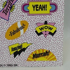 Vtg Encouragement Stickers 3M 1989 HT-854 Fantastic Great Job Wow