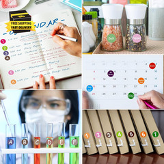 1050 Pcs Dot Stickers 3/4 Inch Colored Dot Stickers 30 Color Circle Coding Label