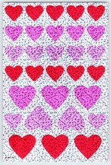 Vintage AGC Sticker FOIL VALENTINE HEARTS 1 Sheet Scrapbooking SD14
