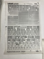 Letraset Symbols Registered Trademarks And Copyrights – 10 Sheets