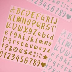 960 Pieces 12 Sheets Glitter Letter Stickers Self 1 Inch Glitter Gold / Silver