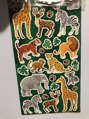 Zoo Animal Large Sticker 2 Sheet Scrapbooking Kids Stickers