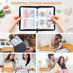 Sticker Organizer Binder Storage Book A5 Reusable Sticker Book Collecting Holder