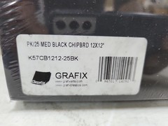 NEW Grafix 25 Pack White and Black Chipboard 12″ x 12″ Lot of 2