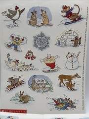Lot 100s Vintage SCHOLASTIC & Troll Christmas Stickers NEW