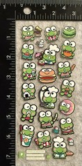 Lot Of 1 Pipsticks Sanrio Sticker Sheet Keroppi Food Snacks Burger Pipstickers