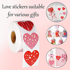 500 Pcs Heart Roll Stickers for Valentine’S Day and Wedding Party Decoration