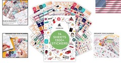 Monthly Weekly Daily Holiday Journaling Stickers 14 Sheets