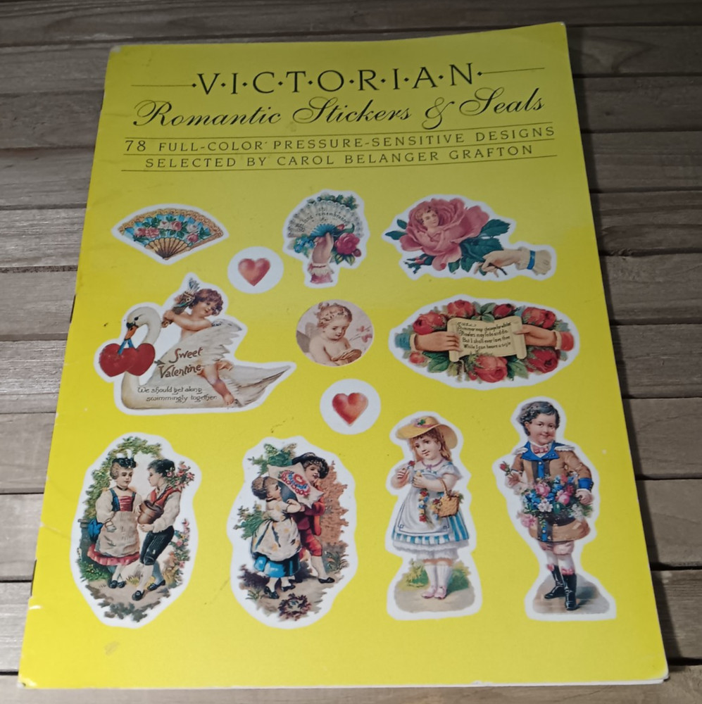Vintage Victorian Valentine Stickers Book 1986 78 Full Color Roses Cupids Love