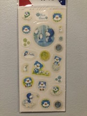 Morning Glory Blue Bear Glitter Sticker Sheet Kawaii Vintage Htf