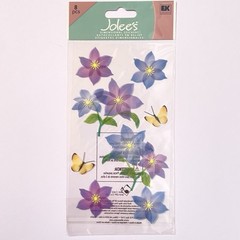 Jolee’s Purple Flowers Dimensional Stickers 8 pc Butterfly Floral Nature new