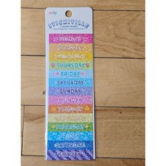 Ooly Stickiville Days of the Week Glitter Stickers 2 Sheets Rainbow 120-208