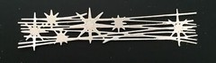 Die Cuts * Starburst Strip * Set of 12 * White * Red White & Blue * Silver Foil