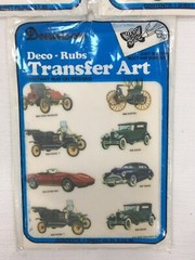 Lot of 3 1978 Dennison Deco-Rubs Transfer Art Stickers Cars Transportation NEW
