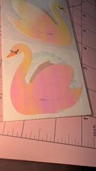 Vintage Mrs Grossmans Stickers Pearl Opal Swans Jumbo Stickers New 4 In Pack