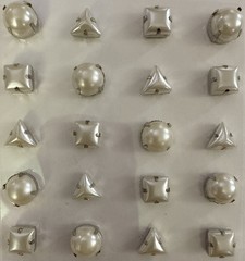 WHITE PEARL SET GEMS Dimensional Stickers(20pc) Jolee’s•Necklace•Card Making•