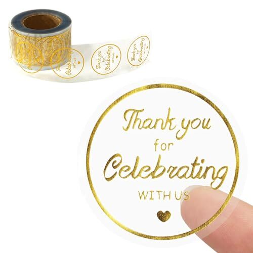 Gold Foil Thank You Stickers Thank You for Celebrating with Us Stickers 500