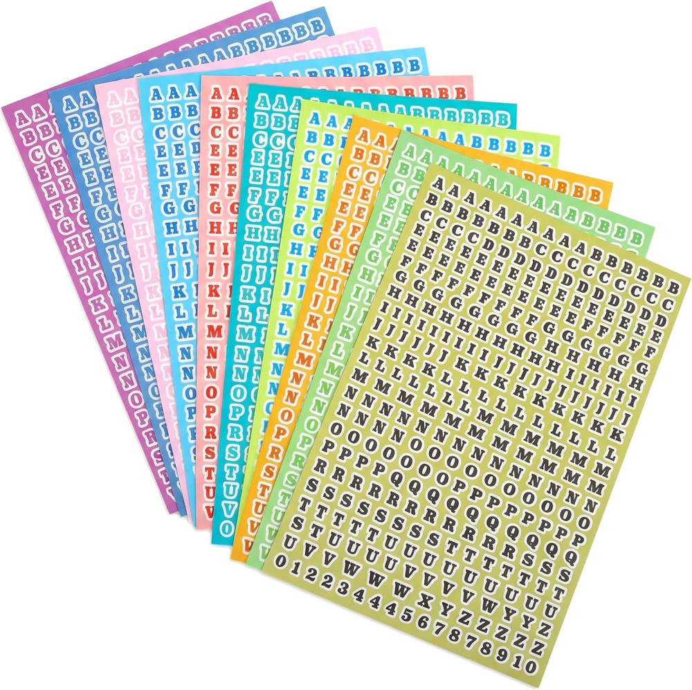 3660 Pcs Letter Stickers Small A-Z, 10 Sheets 0.2 Inch Waterproof Mini Alphabet