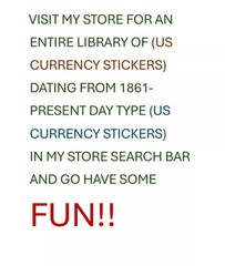 $10 Ten Dollar National Bank Note (US CURRENCY STICKERS) Lot Of 2