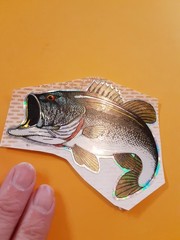 vintage 80’s Decal Specialties (BJ) Large mouth bass large sticker *used*