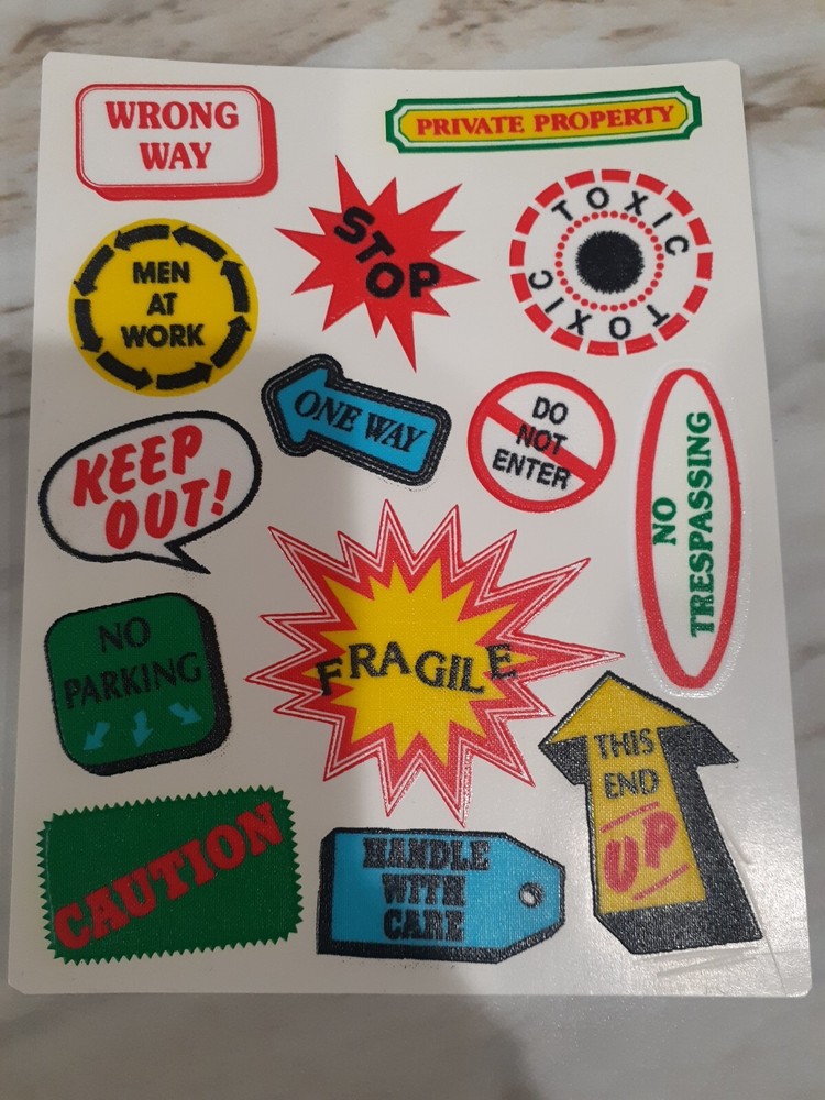 PAPER MAGIC Re-Stix STICKERS 1 SHEET Vintage unused signs symbols