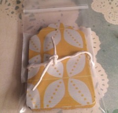 9 Pack Hand Punched Yellow & White Leafy Tags – Gifts, Scrapbook, Crafts, etc