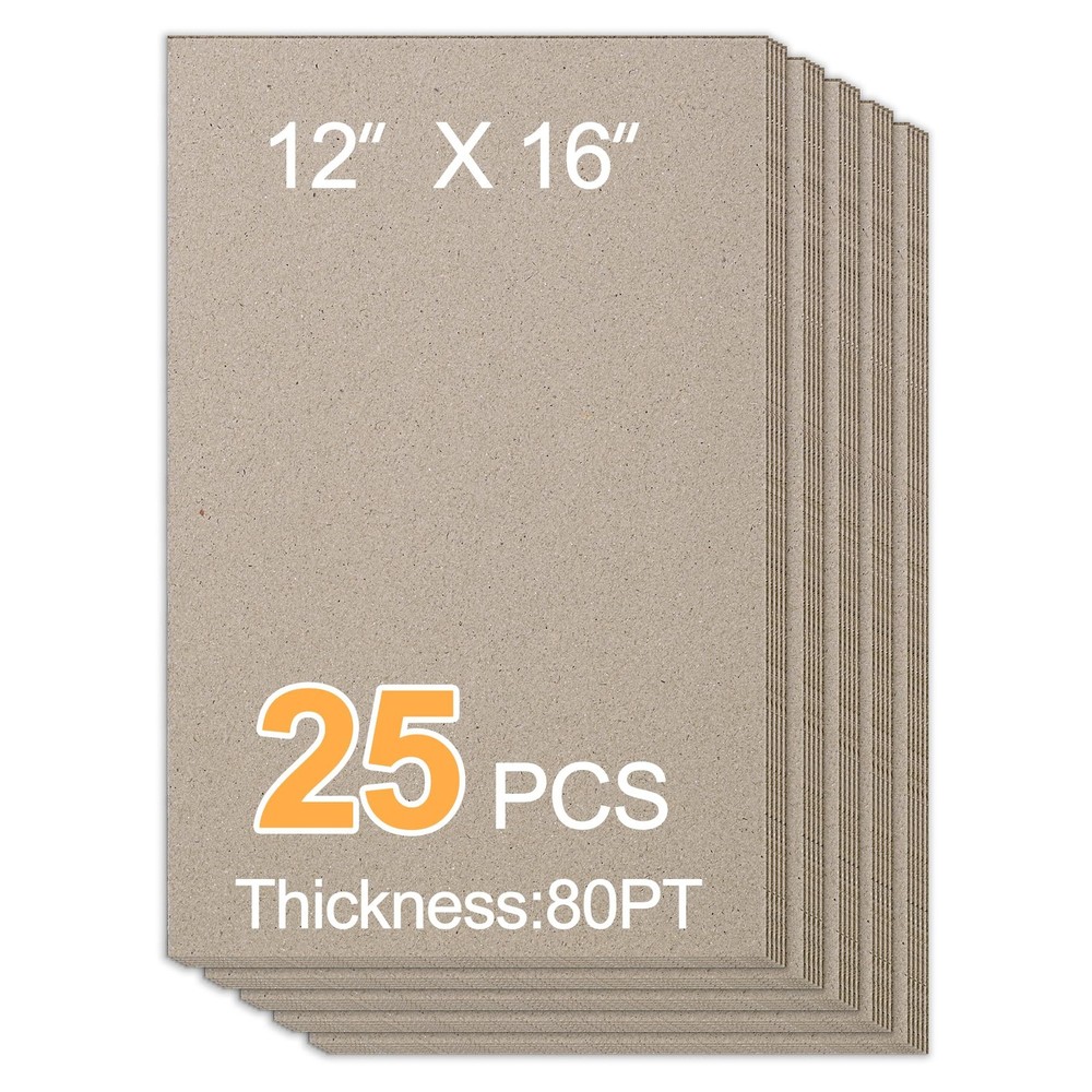 25 PCS 12×16 Inch Chipboard Sheets Heavy Duty Cardboard Scrapbook Art Craft