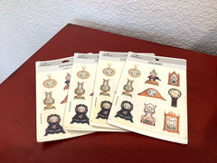 VINTAGE HALLMARK STICKERS Antique Clocks Numbered Sealed in Package~RARE~