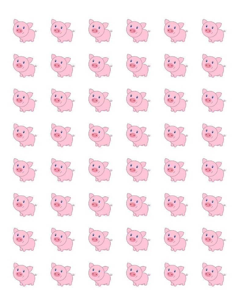 48 CUTE PIG ENVELOPE SEALS LABELS STICKERS 1.2″ ROUND