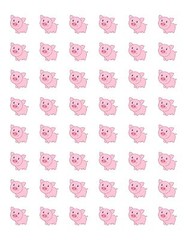 48 CUTE PIG ENVELOPE SEALS LABELS STICKERS 1.2″ ROUND