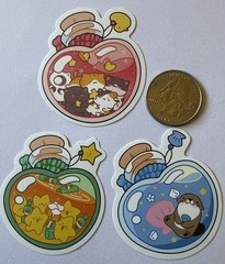JAR ANIMAL Stickers(5pc)Dragon…Cats…Dog…Jag…Bears…Rabbit…Cork…Bees…Card Making