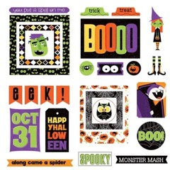 PhotoPlay Paper MONSTER MASH Cardstock Ephemera Die Cuts 26 pcs Halloween