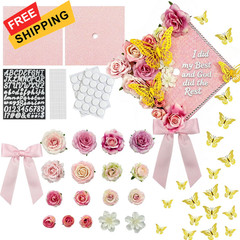 YIXAXKAO DIY Graduation Cap Decorations Kit 9 x 9 inches, Light pink