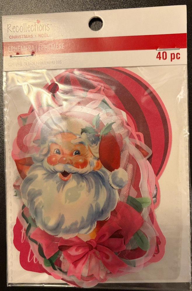 RECOLLECTIONS HOLLY JOLLY DIE CUT SHAPES EPHEMERA 40 PC CHRISTMAS 2025 ~ NEW